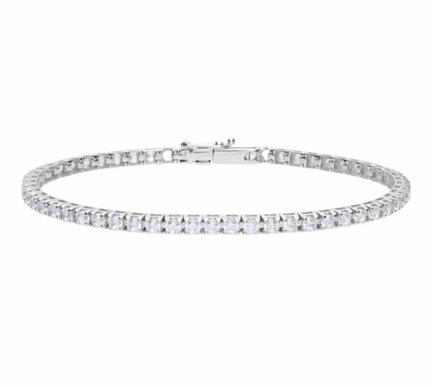 Bracciale Tennis Unisex Pg Gioielli Oro Bianco Ct 0.04 G VS Gr 5.70